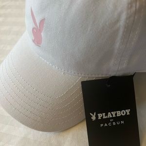 New Playboy Baseball Cap Hat Adjustable One Size Unisex Mens Womens White Pink